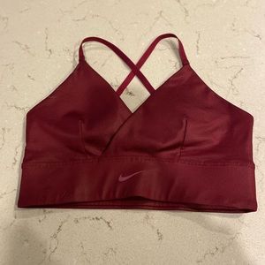 Nike Yoga Active Sports Bra in Burgundy